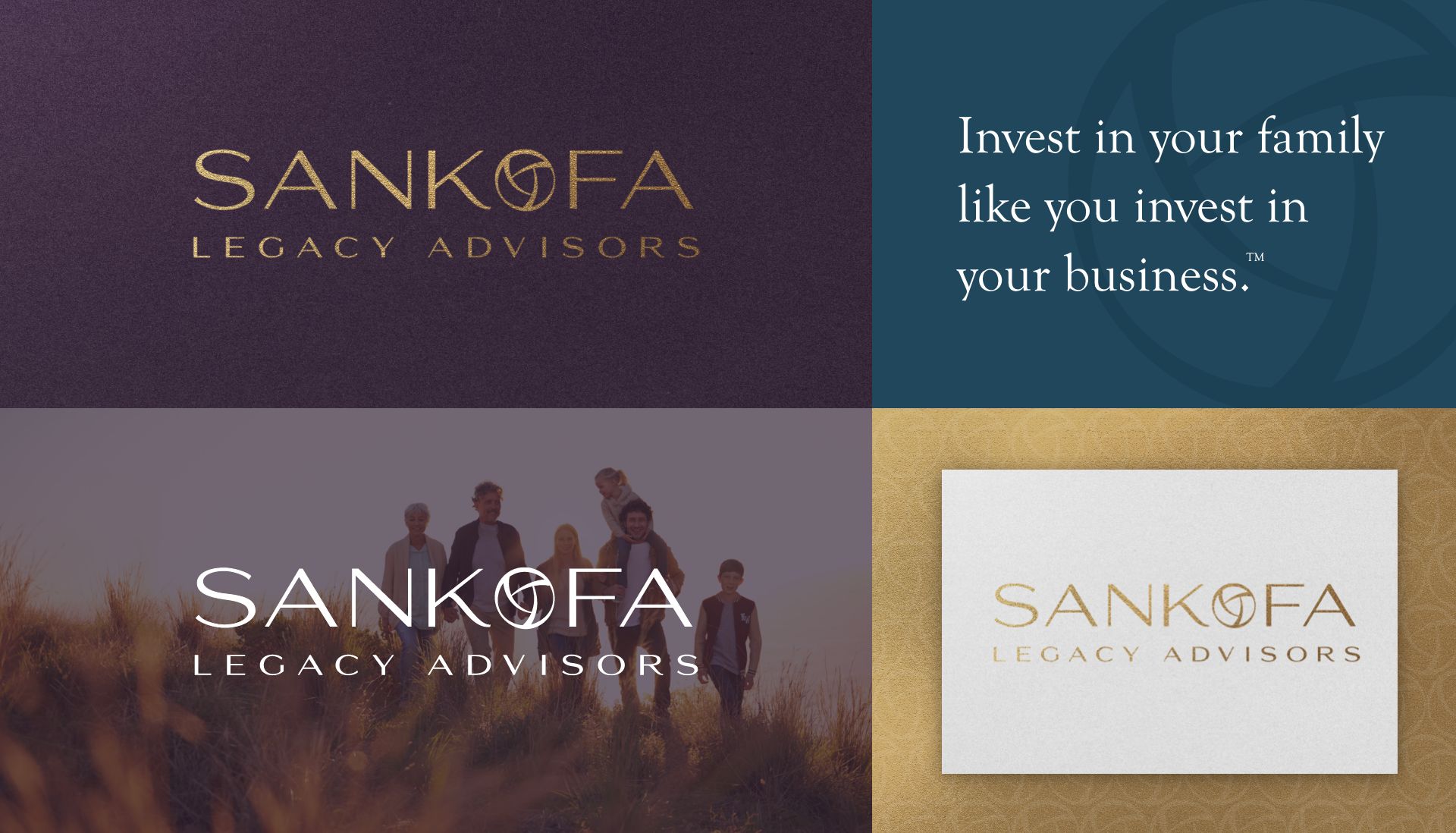Sankofa Legacy Advisors logo design, brand design by RKA INK